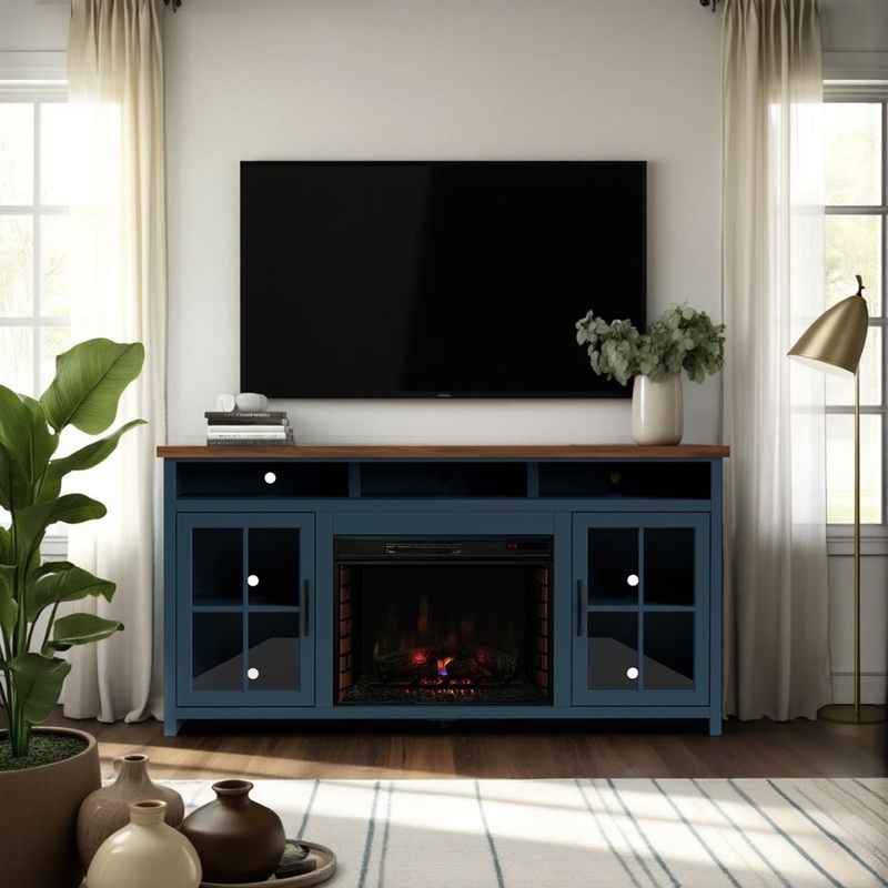 Nantucket – 74 Fireplace TV Stand Console