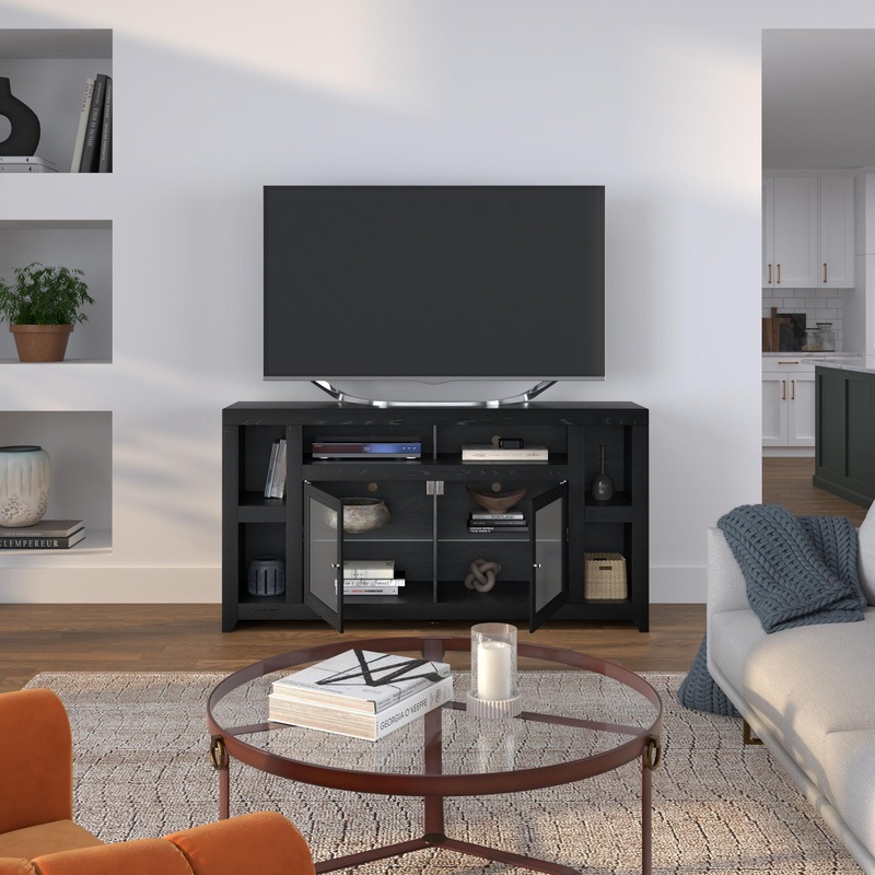 Skyline – TV Stand Console|Dark Brown|77″W x 18″D x 37″H|87″W x 18″D x 37″H|67″W x 18″D x 37″H|97″W x 19″D x 37″H