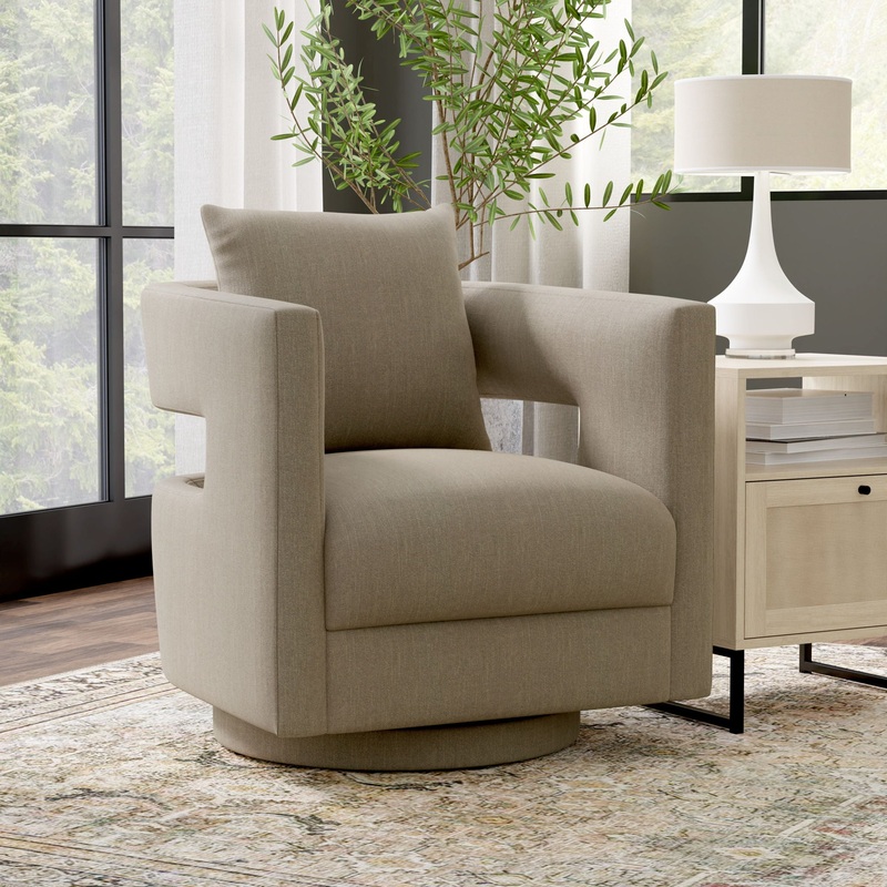 Supe – Swivel Chair|Light Brown|Dark Gray