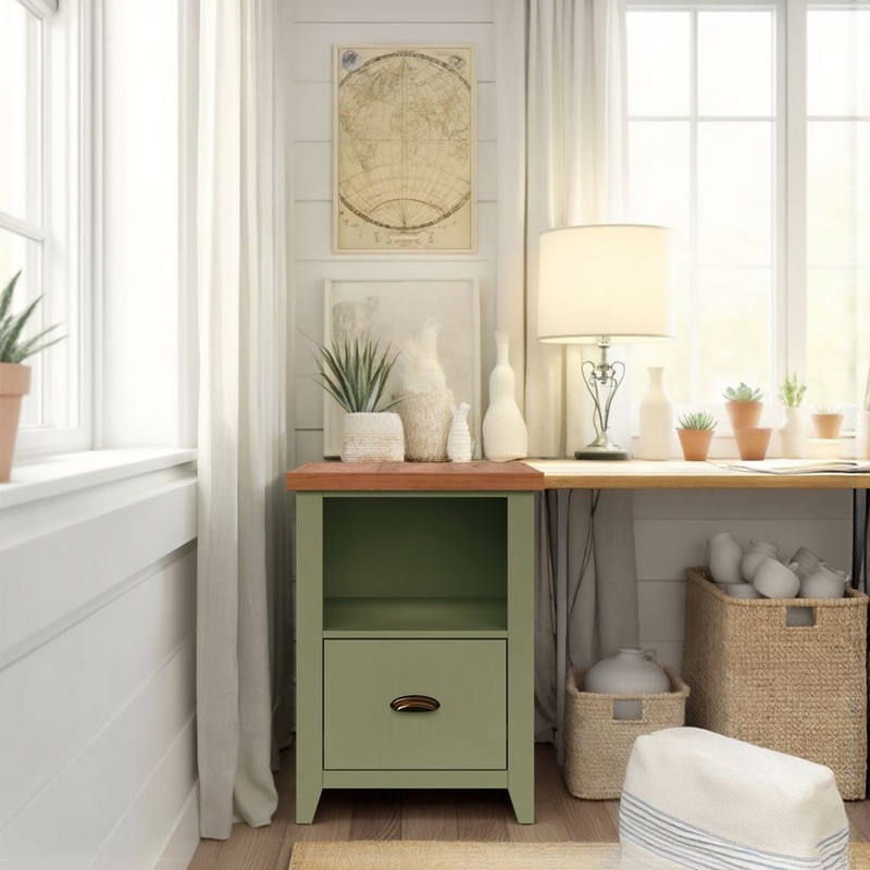 Vineyard – Drawer File – Sage Green, Fruitwood