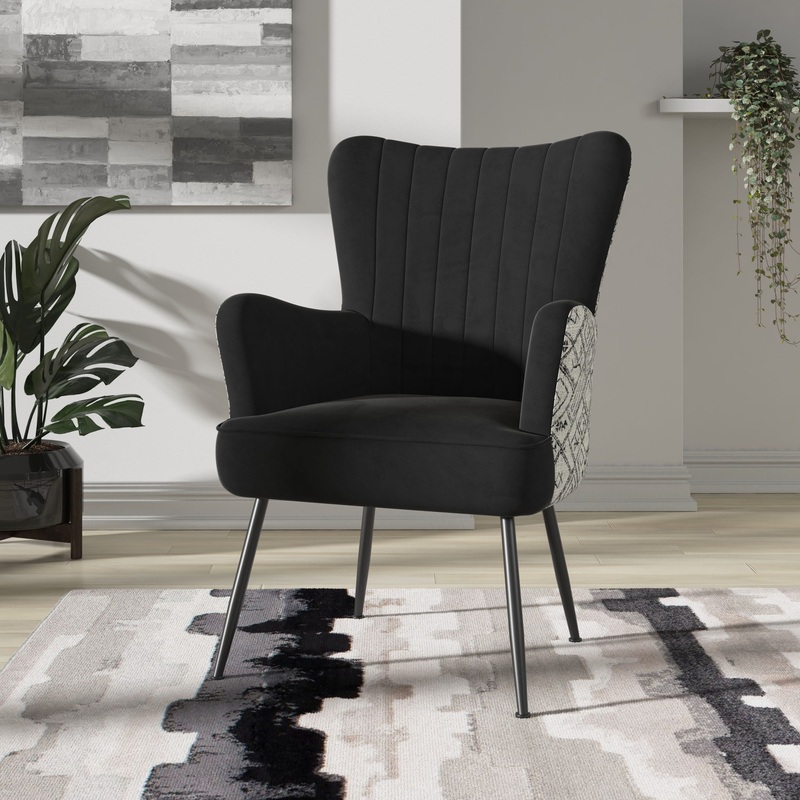 Amirra – Accent Chair|Black|Dark Green