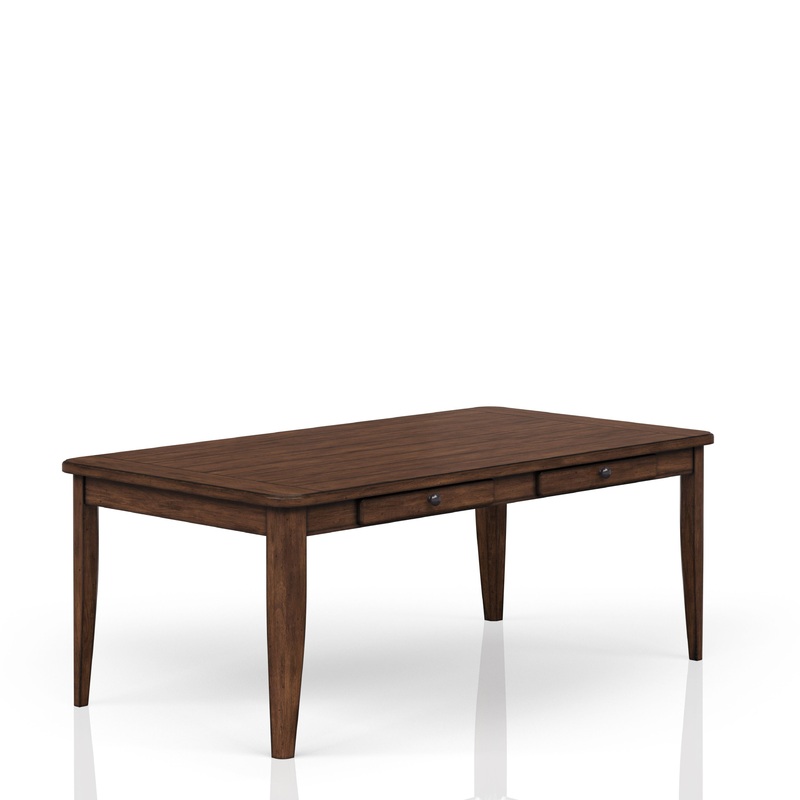 Casual Dining Table With Four Storage Drawers – Brown