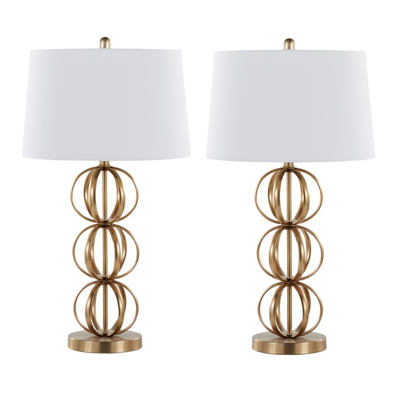 Linx – Contemporary Table Lamp (Set of 2) – Gold / White