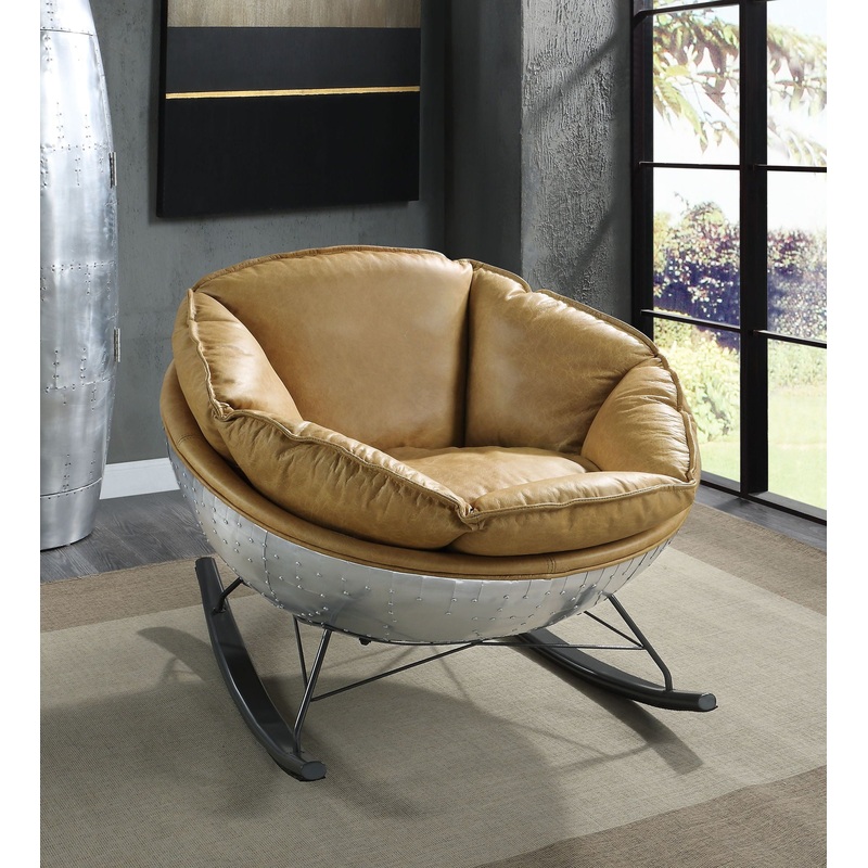 Pippin – Top Grain Leather Rocking Chair – Morocco