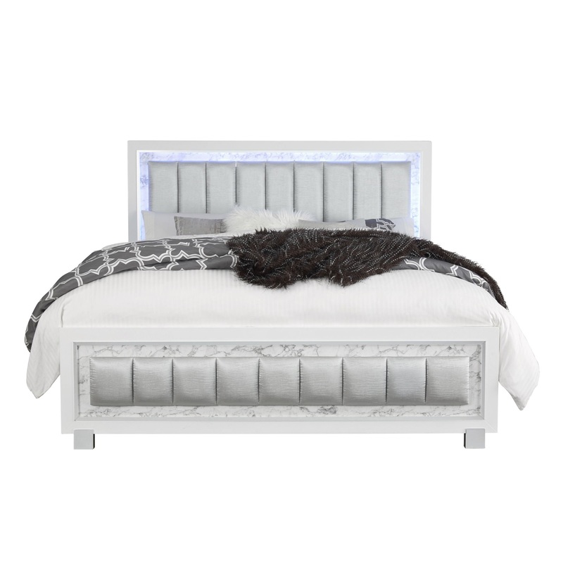 Skye – Bed Elegant Design|White|Full