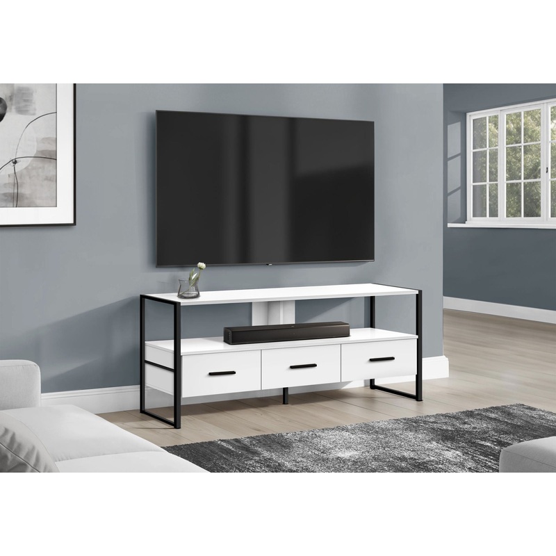 TV Stand, Console, Media Entertainment Center, Storage Drawers, Modern