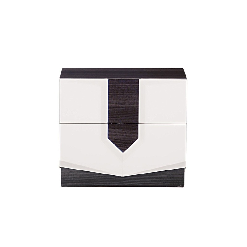 Vios – Zebra High Gloss Nightstand – White