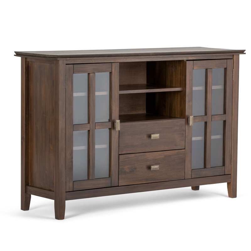 Artisan – Tall TV Media Stand – Natural Aged Brown