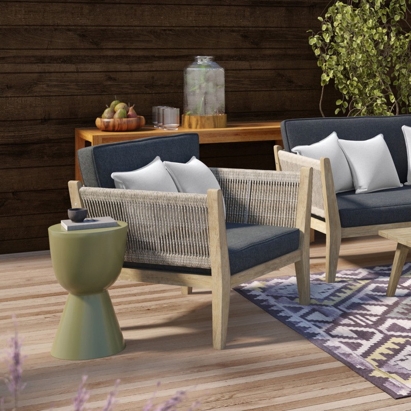 Cayman – Outdoor Conversation Chair – Slate Gray