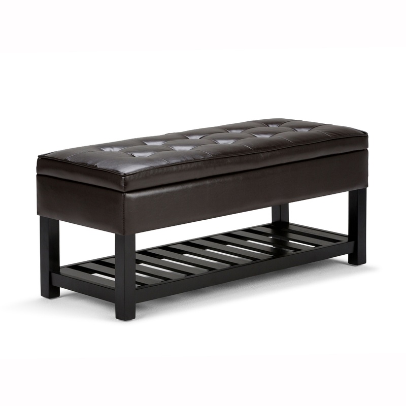 Cosmopolitan – Storage Ottoman Bench With Open Bottom – Tanners Brown