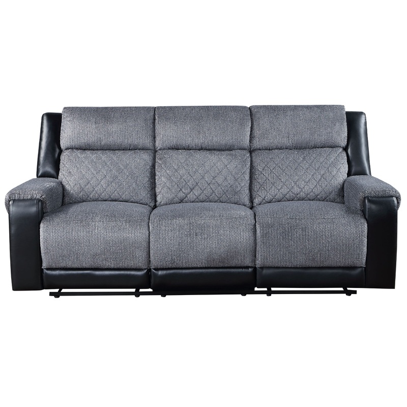 Alicia – Reclining Sofa – Gray / Black