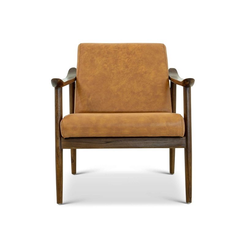 Brandon – Antique Leather Lounge Chair – Brown / Tan