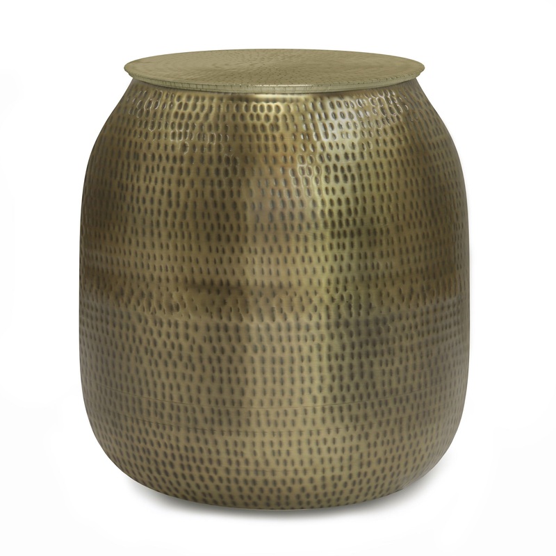 Griffen – Metal Storage Accent Table – Antique Gold