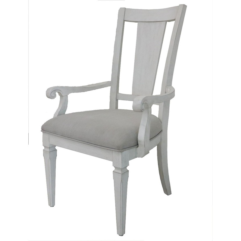 Katia – Arm Chair (Set of 2) – Light Gray / White