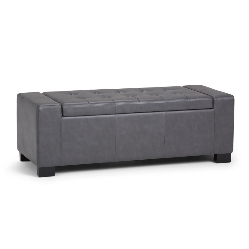 Laredo – Large Storage Ottoman – Stone Gray