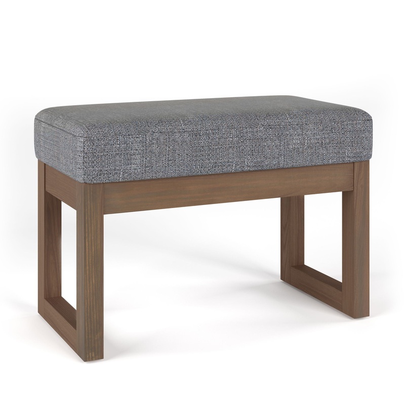 Milltown – Footstool Small Ottoman Bench – Pebble Gray