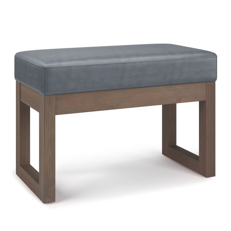 Milltown – Footstool Small Ottoman Bench – Stone Gray