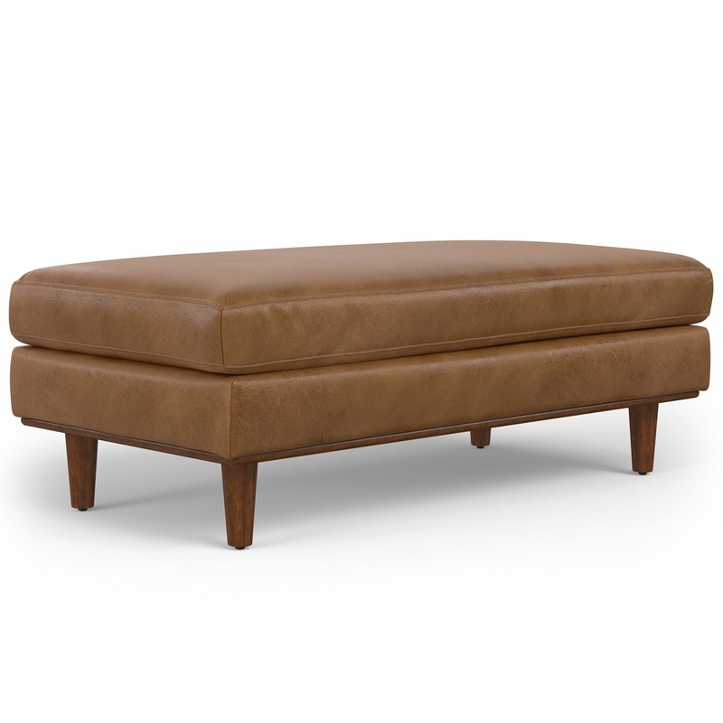 Morrison – Large Rectangular Ottoman – Caramel Brown