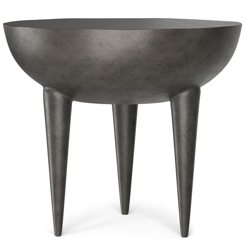 Otto – Cast Aluminum Side Table – Black