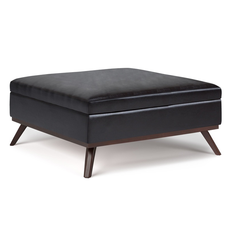 Owen – Square Coffee Table Storage Ottoman – Tanners Brown