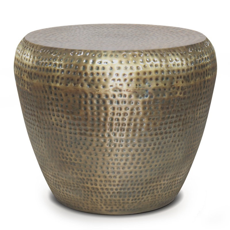 Preston – Metal Side Table – Antique Gold
