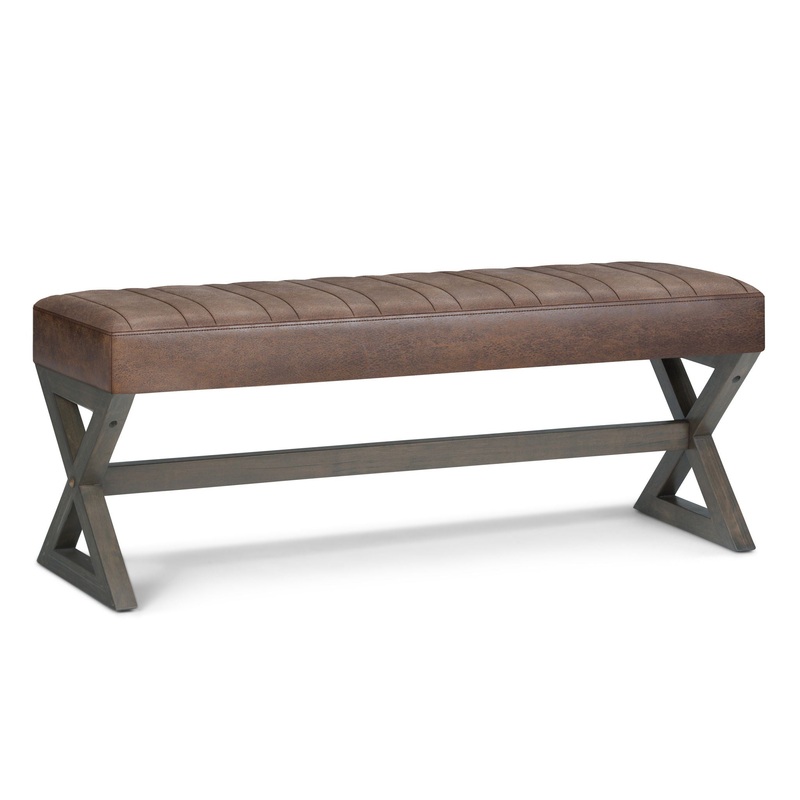 Salinger – Large Ottoman Bench – Distressed Chestnut Brown
