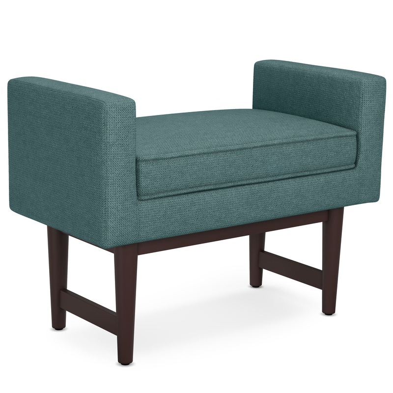 Scott – Small Ottoman Bench – Smoky Teal