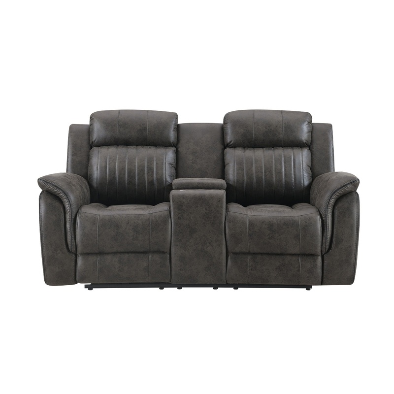 Steban – Console Reclining Loveseat – Gray