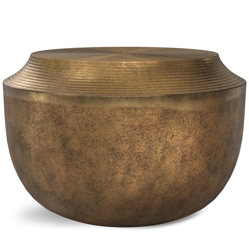 Timmons – Cast Aluminum Coffee Table – Brown