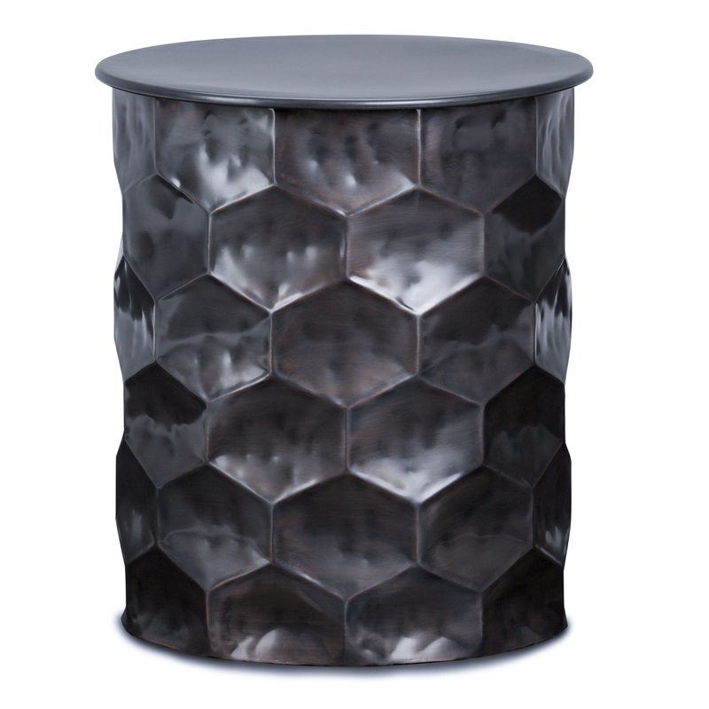 Whitney – Metal Storage Side Table – Antique Bronze