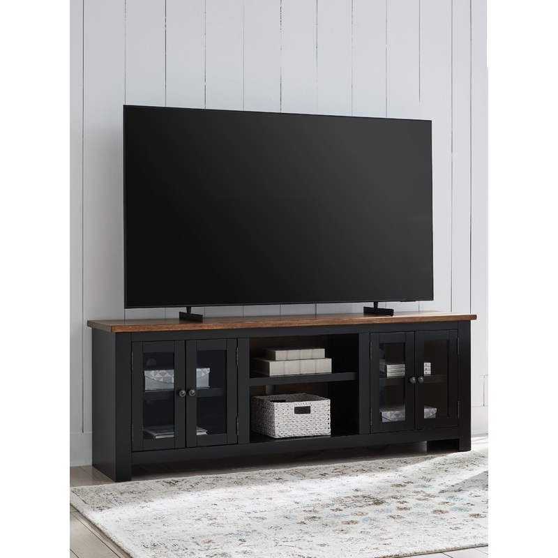 Wildenauer – Brown / Black – XL TV Stand With Fireplace Option