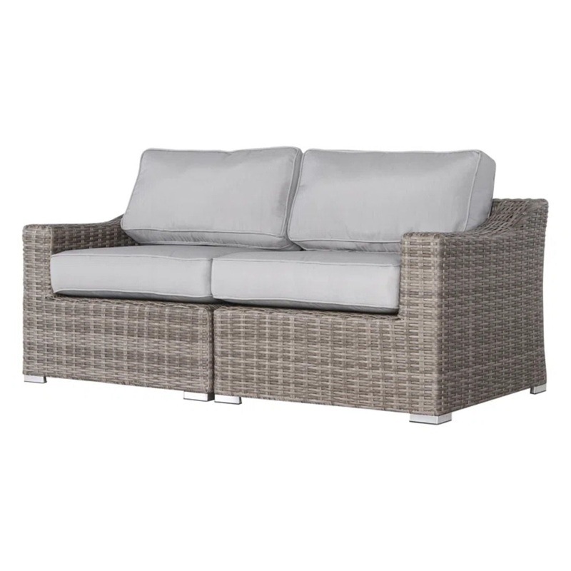 Chic Wide Outdoor Loveseat With Cushions Ideal For Stylish Outdoor Relaxation – Gray Mix