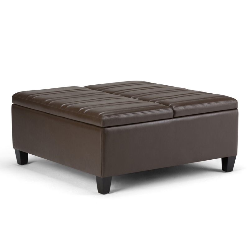 Ellis – Coffee Table Storage Ottoman – Chocolate Brown