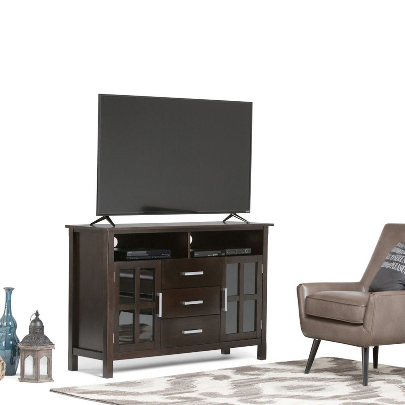 Kitchener – Tall TV Media Stand – Hickory Brown