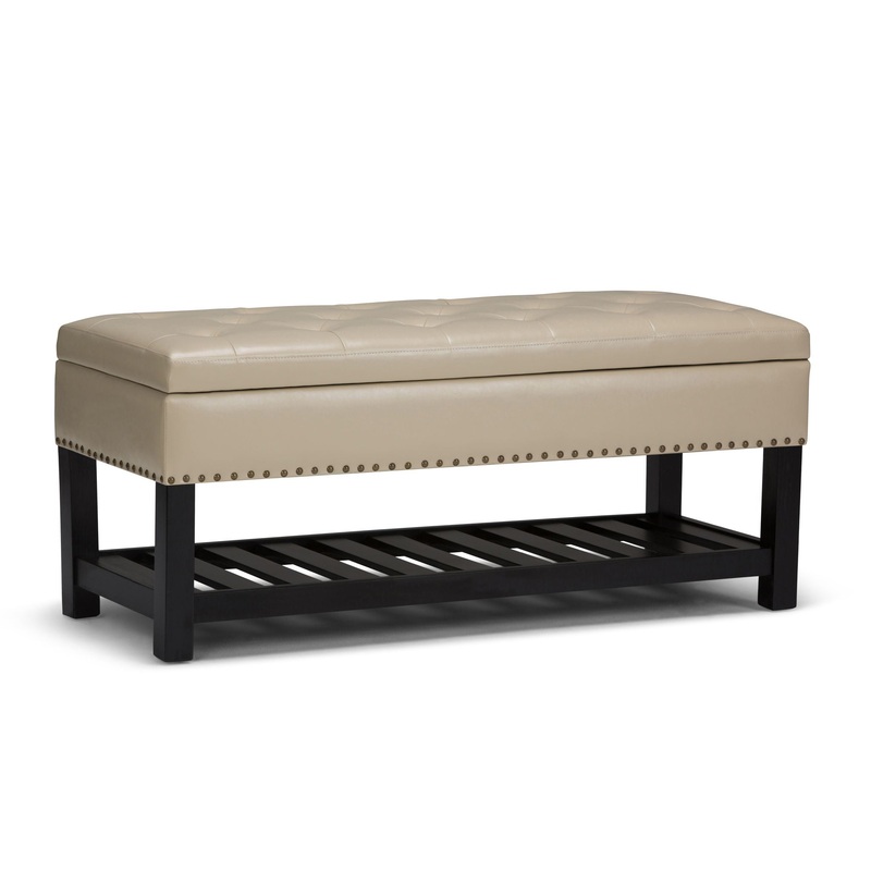 Lomond – Storage Ottoman Bench – Satin Cream