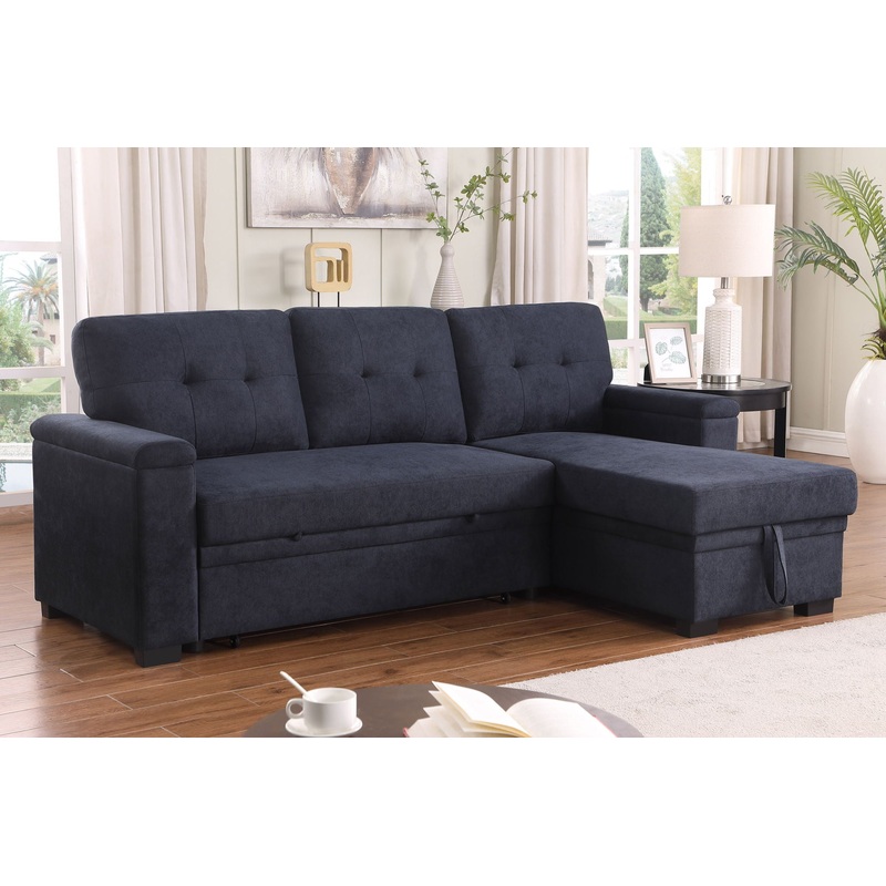 Lucca II – 84.5W Reversible Sleeper Sectional Sofa with Storage Chaise