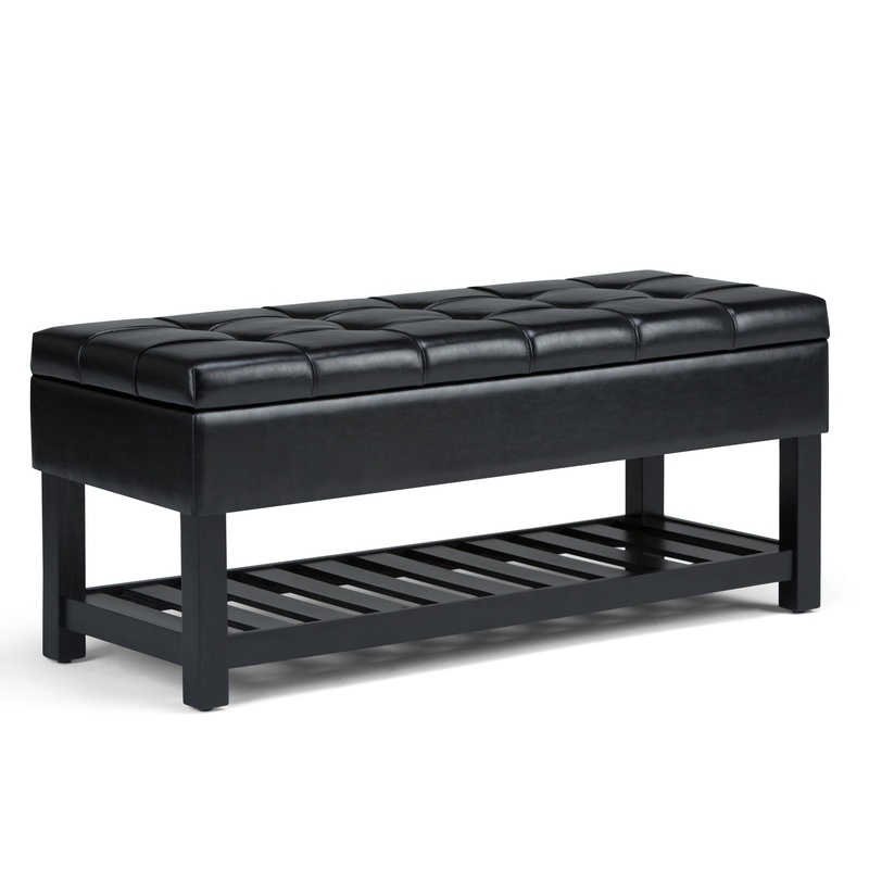 Saxon – Storage Ottoman Bench – Midnight Black