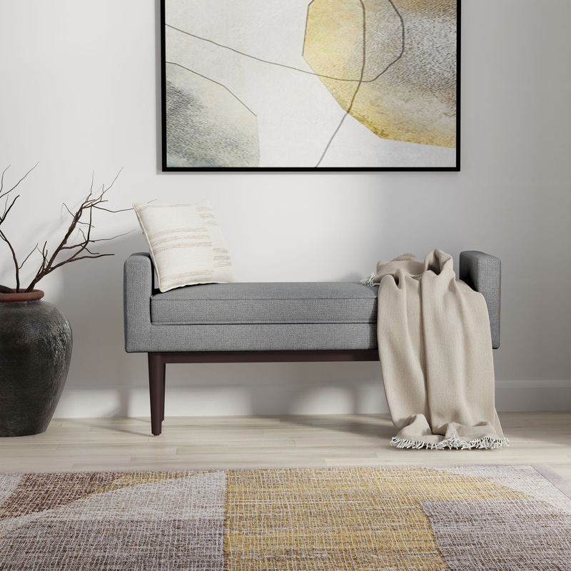 Scott – Ottoman Bench – Pewter Gray