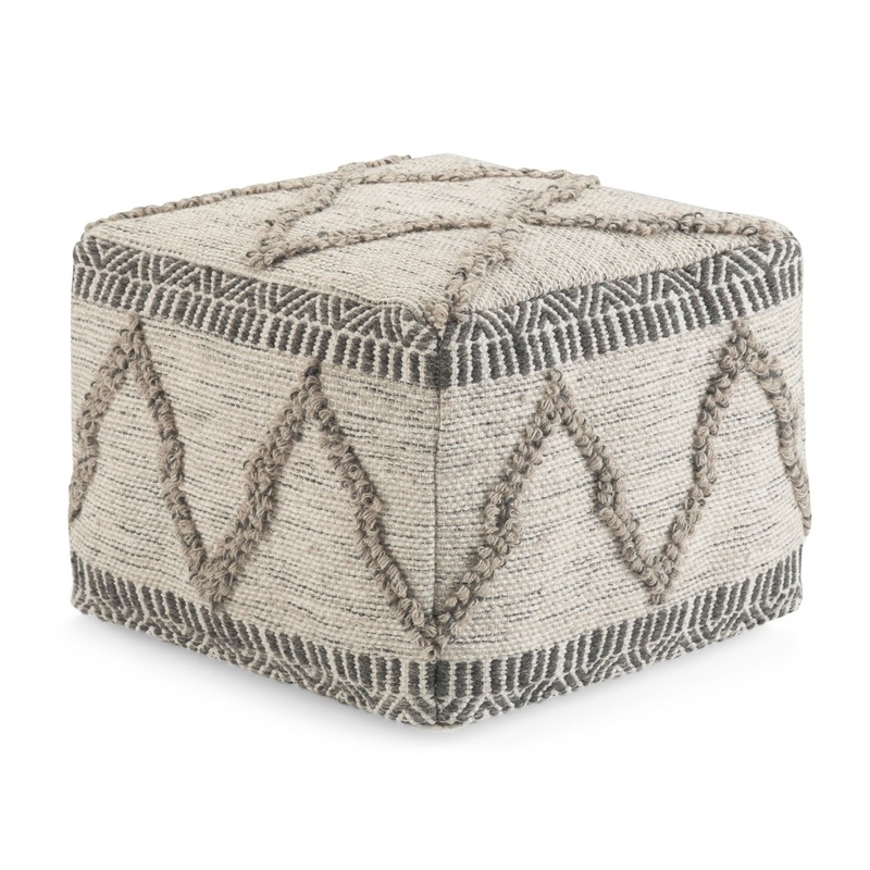 Sweeney – Square Pouf – Gray / Natural