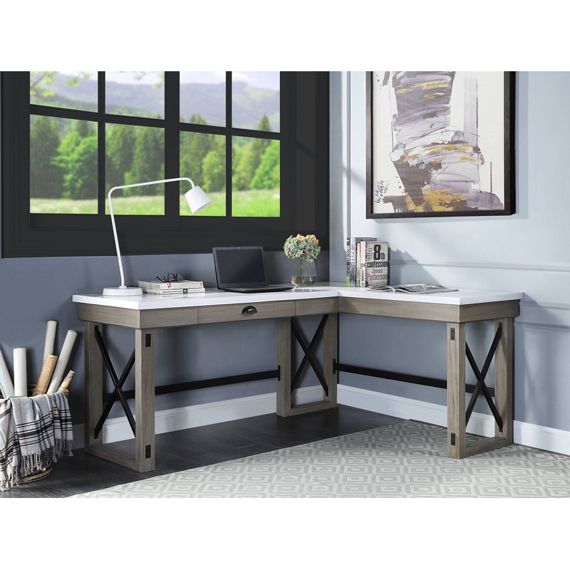 Talmar – Marble Top & Rustic Writing Desk With Lift Top – Oak