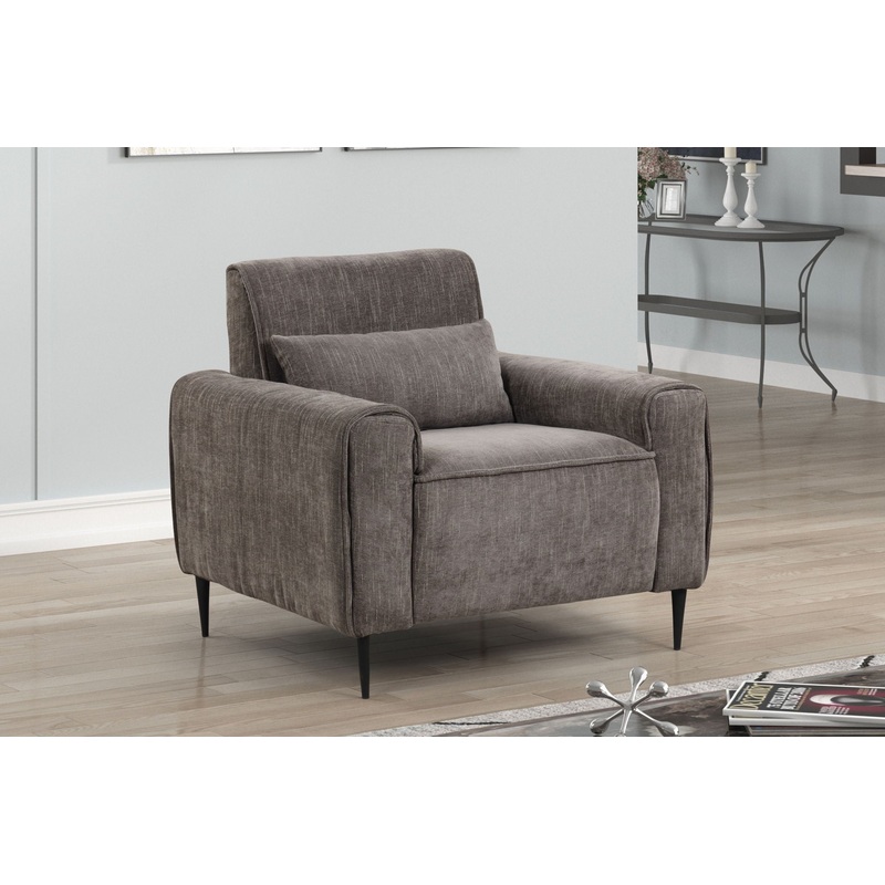 Valentina – Chenille Chair With Metal Legs And Throw Pillow