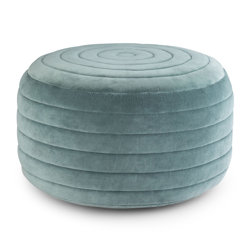Vivienne – Round Pouf – Turquoise