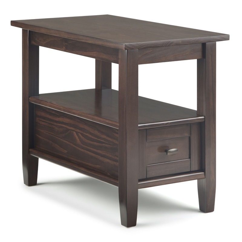 Warm Shaker – Narrow Side Table – Tobacco Brown