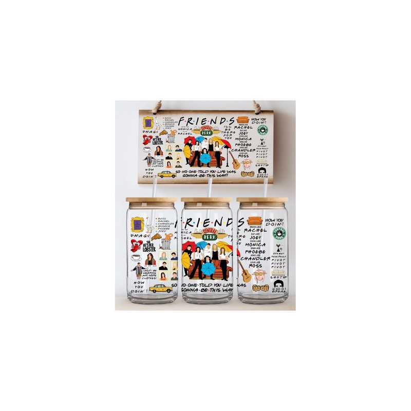 16 oz Iced Coffee Glass Can – FRIENDS INSPIRED COLLAGE