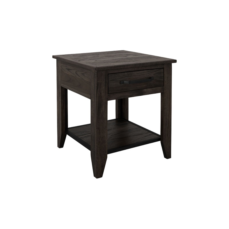 Dark Teak – End Table – Oil Black
