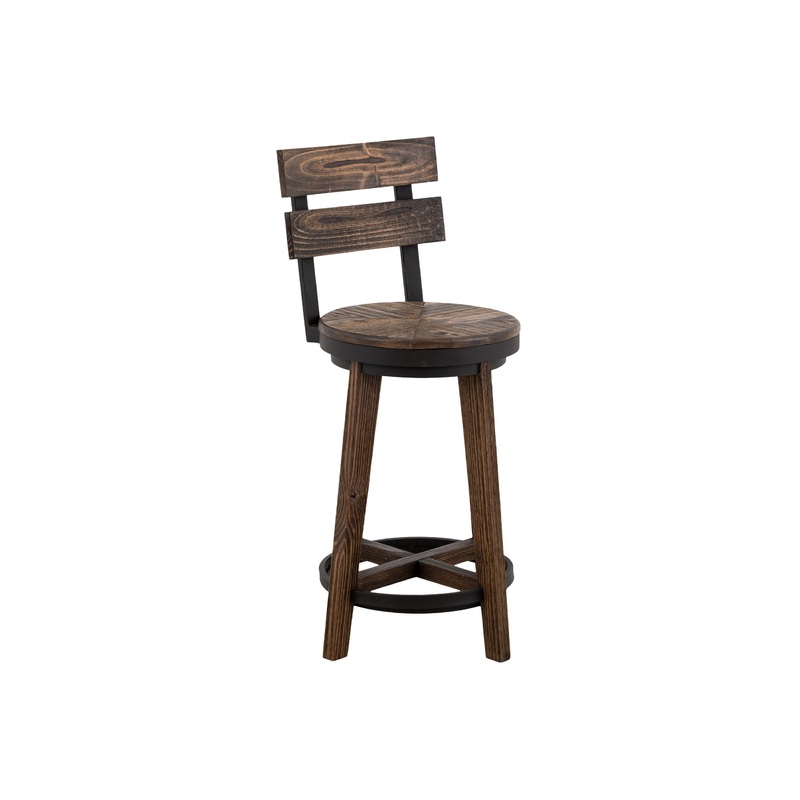 Dutton –  Barstool (Set of 2)|Dark Brown|18.5″W x 18.5″D x 36.75″H|18.5″W x 18.5″D x 42.5″H