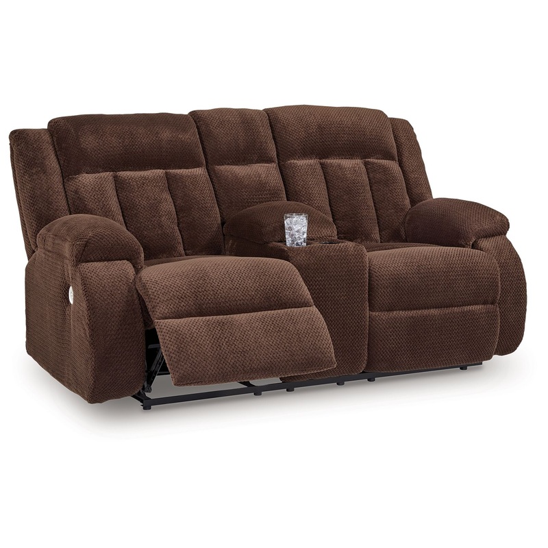 Free Wake – Chocolate – Double Relcining Power Loveseat With Console