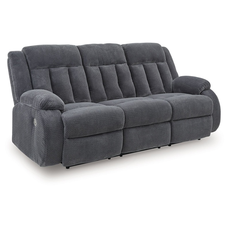 Observation – Steel – Reclining Power Sofa With Drop Down Table