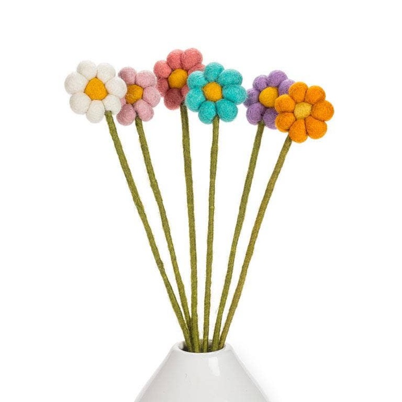 Pompom Daisy Stem-6Asst-13H