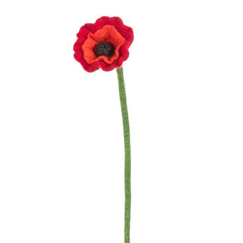 Red Poppy Stem-12.5H